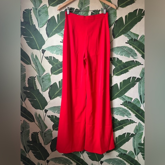 Amanda Uprichard Trousers Red Flare Leg XS NWT - Picture 6 of 9